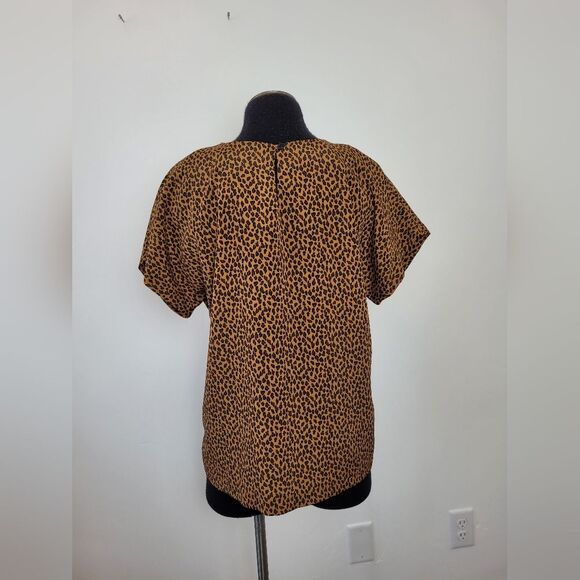Vintage Requirements Animal Print Blouse Cheetah Size Medium Chic Career Office - Picture 4 of 9
